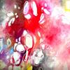 Whit Bubbles with Red, Acrylic
24" x 36"