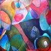 Large Weeble with Leaves, Oil
48" x 50"
