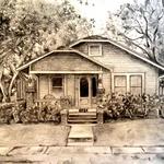 Custom Home Drawings in Graphite on Paper